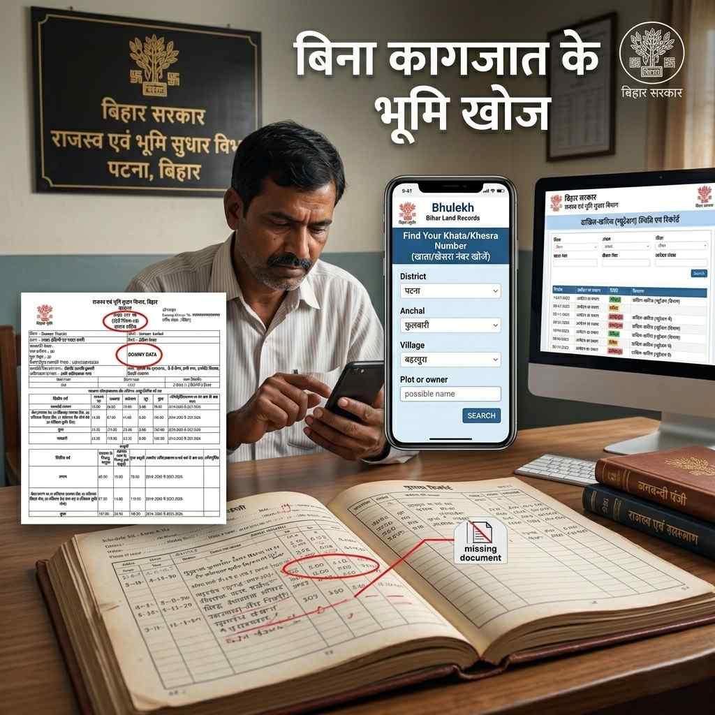 बिना कागजात के भूमि खोज